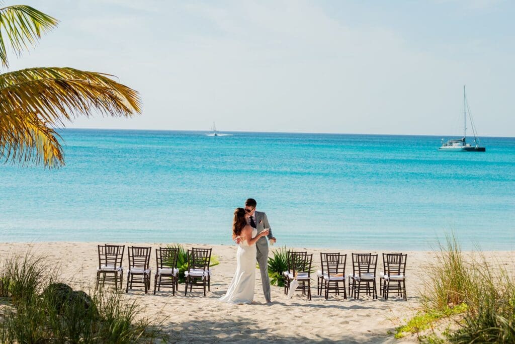 Bahamas destination wedding ceremony on the beach